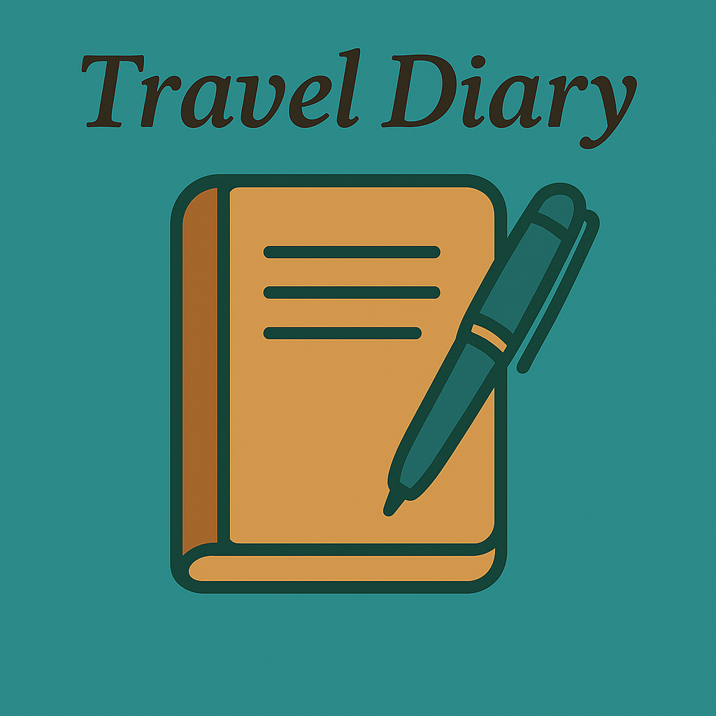picture of tan diary and deep teal pen