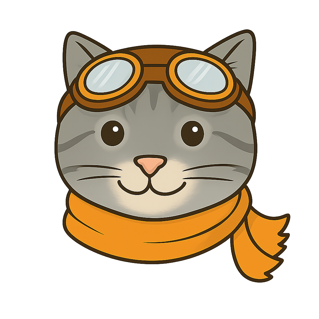 Oscar the Zen Cat in flying gear