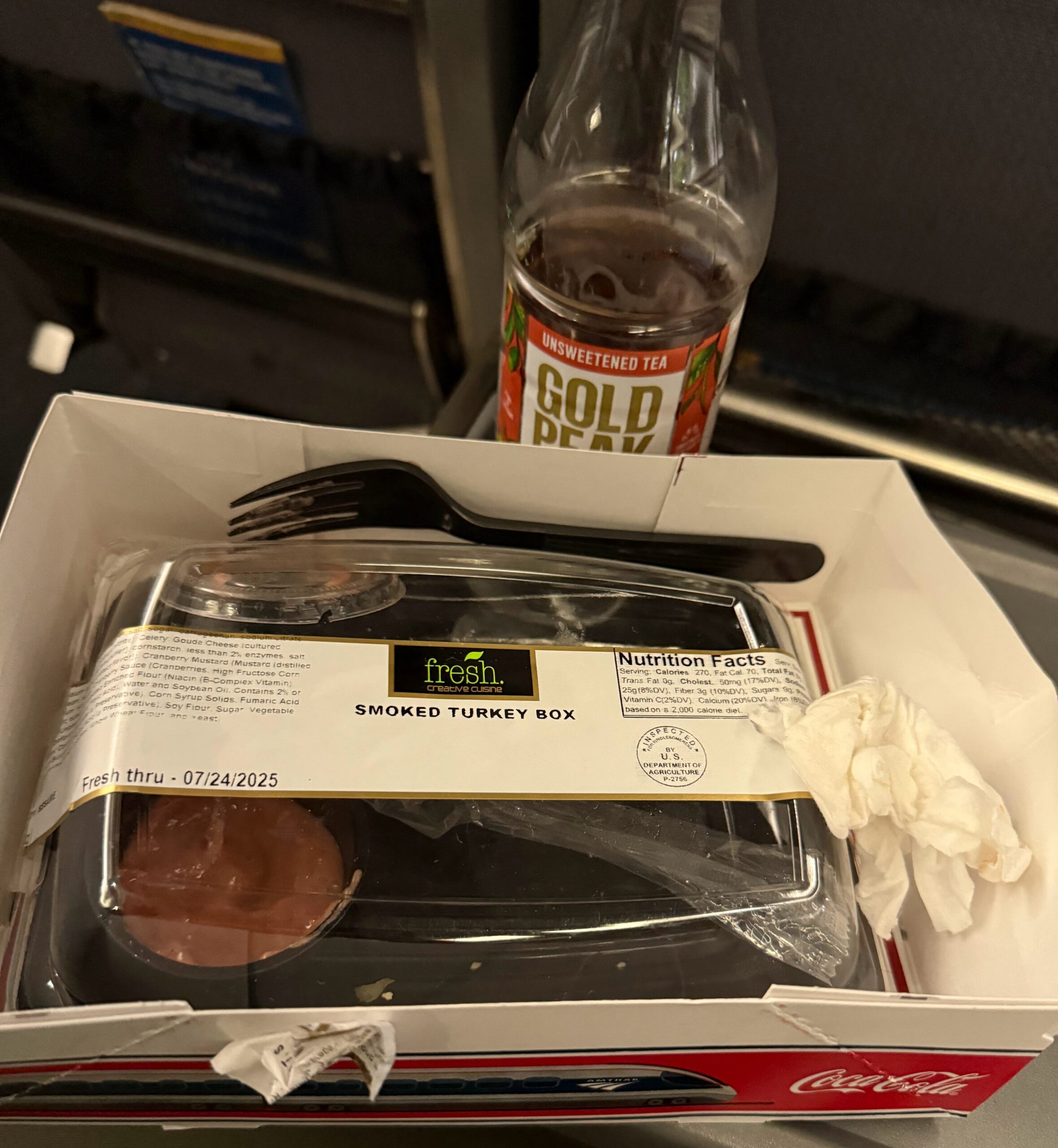 Amtrak meal